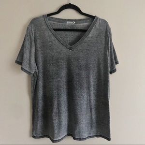 Heart W Hips 2X Gray V Neck TShirt